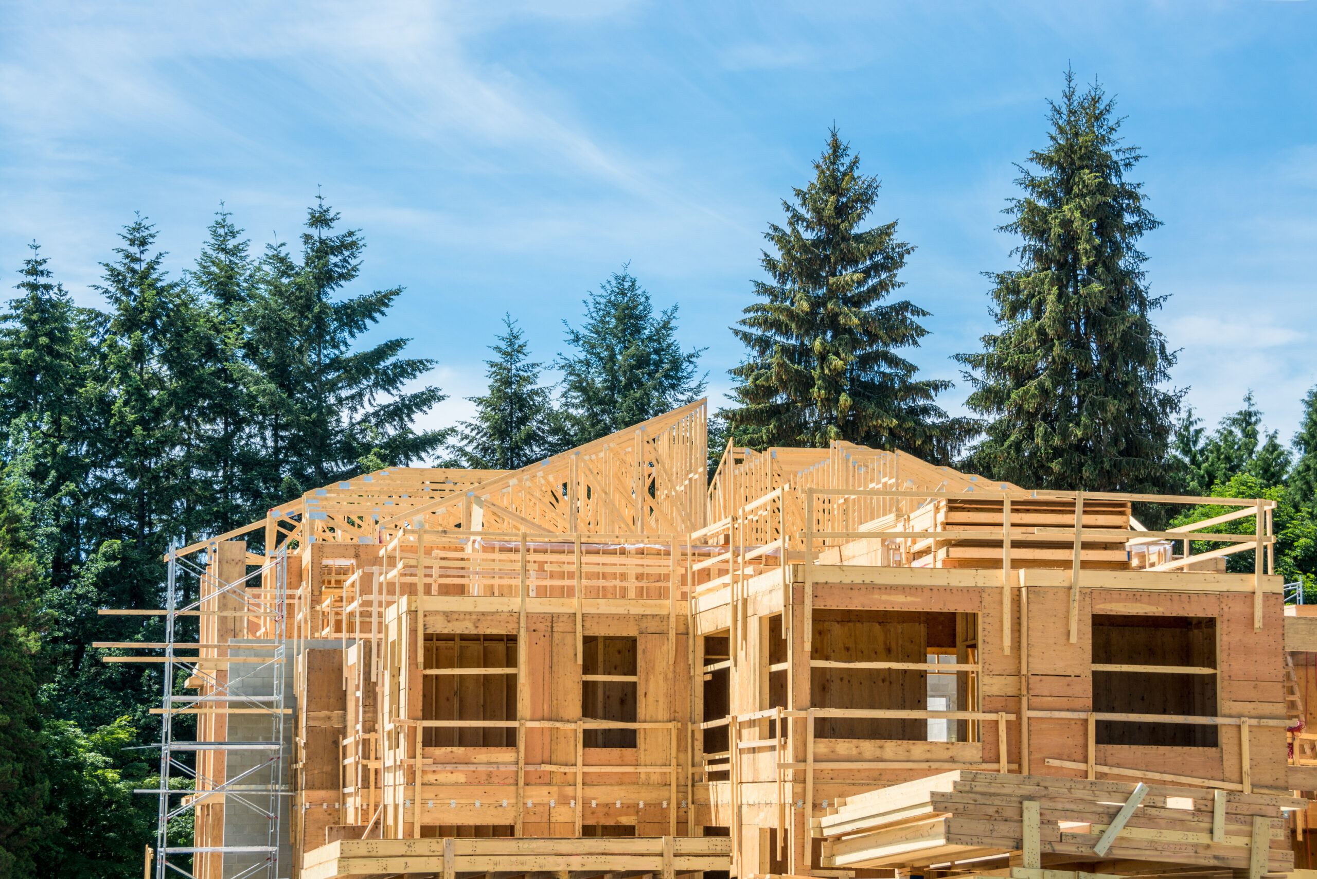 Top of new residential building under construction